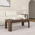 Table basse rectangulaire moderne Plank+Beam en bois massif 40, table basse pour salon
