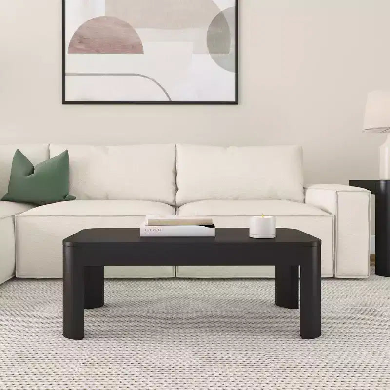 Table basse rectangulaire moderne Plank+Beam en bois massif 40, table basse pour salon