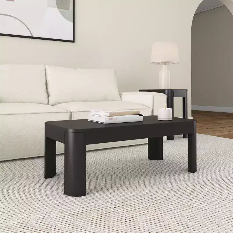 Table basse rectangulaire moderne Plank+Beam en bois massif 40, table basse pour salon