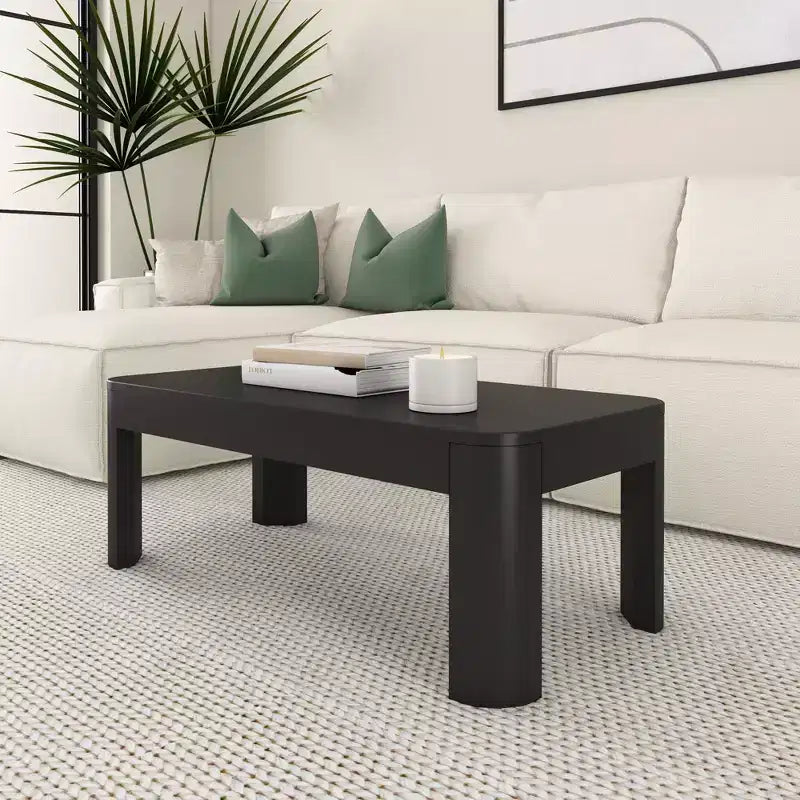 Plank+Beam Solid Wood 40 Modern Rectangular Coffee Table, Coffee Table for Living Room