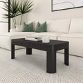 Plank+Beam Solid Wood 40 Modern Rectangular Coffee Table, Coffee Table for Living Room