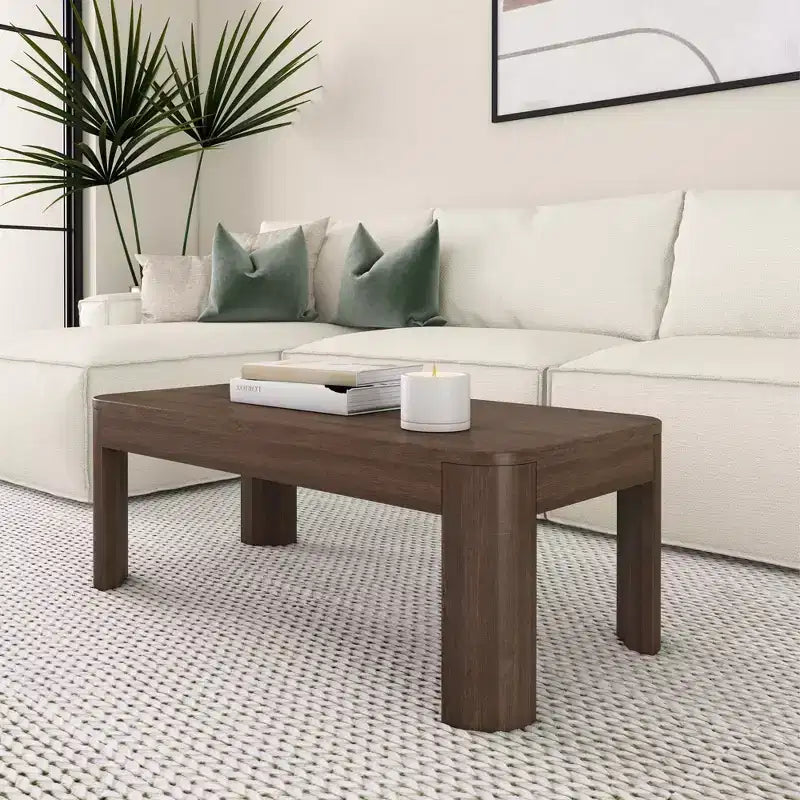 Table basse rectangulaire moderne Plank+Beam en bois massif 40, table basse pour salon