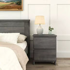 Commode à 2 tiroirs en bois massif, style ferme moderne, avec poteaux et poutres