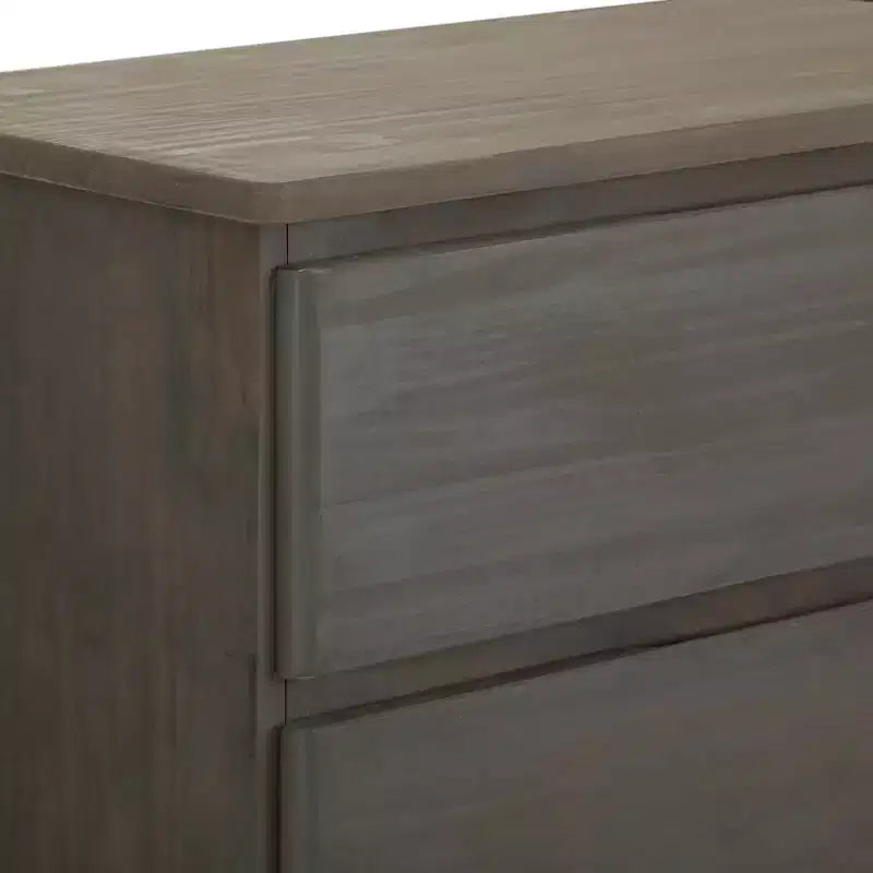 Commode à 2 tiroirs en bois massif, style ferme moderne, avec poteaux et poutres