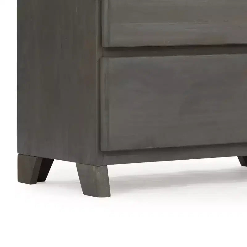 Commode à 2 tiroirs en bois massif, style ferme moderne, avec poteaux et poutres
