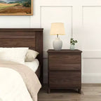 Commode à 2 tiroirs en bois massif, style ferme moderne, avec poteaux et poutres