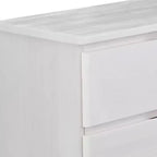 Commode à 2 tiroirs en bois massif, style ferme moderne, avec poteaux et poutres