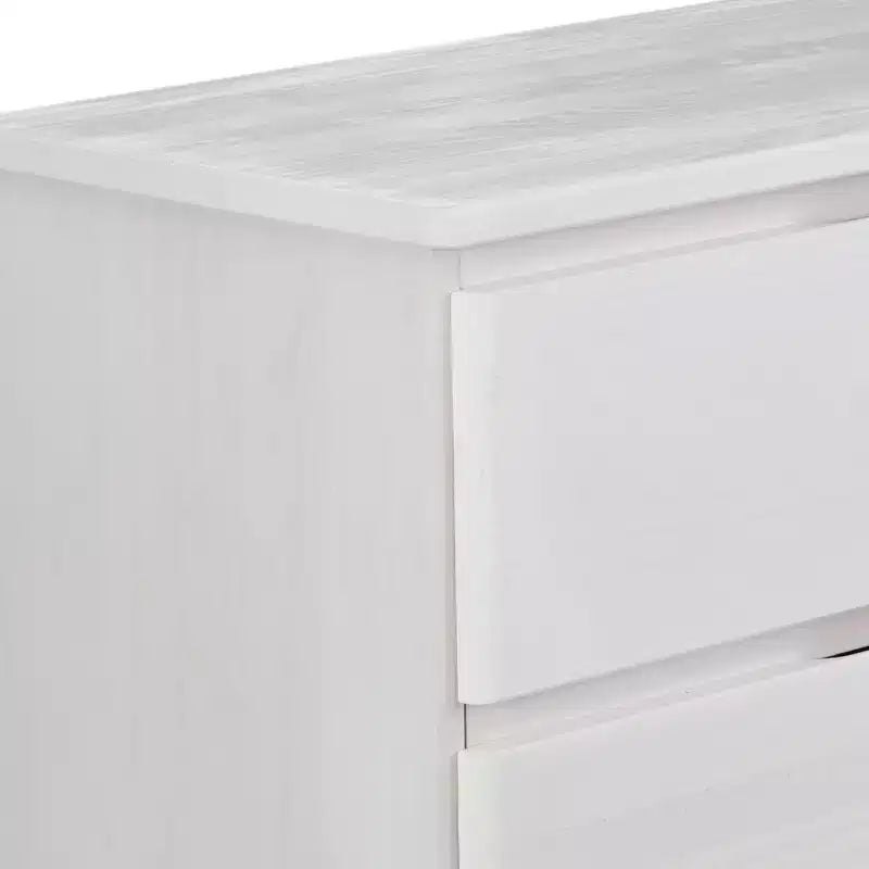 Commode à 2 tiroirs en bois massif, style ferme moderne, avec poteaux et poutres
