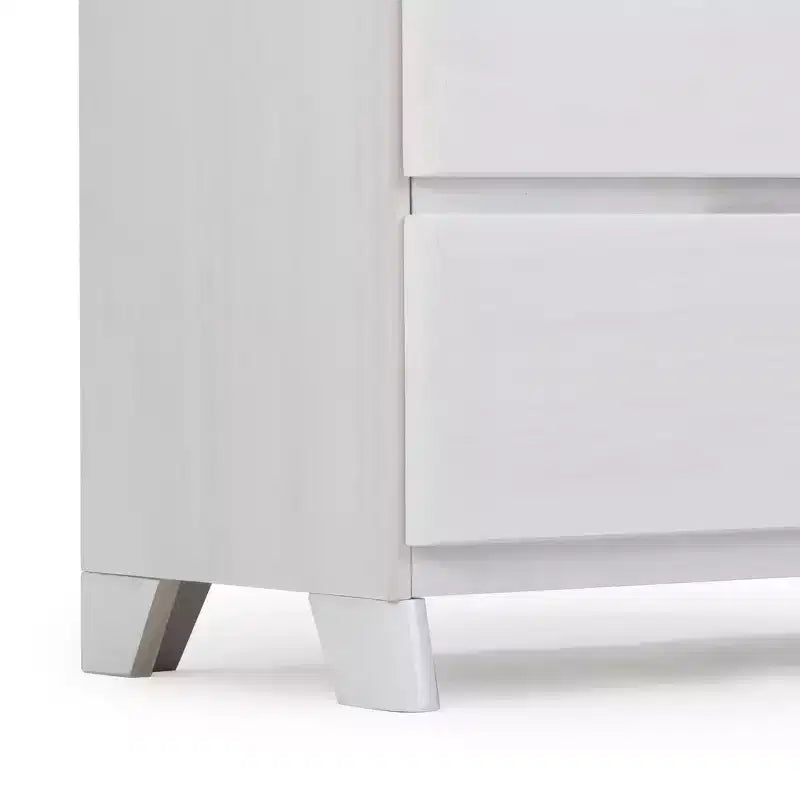 Commode à 2 tiroirs en bois massif, style ferme moderne, avec poteaux et poutres