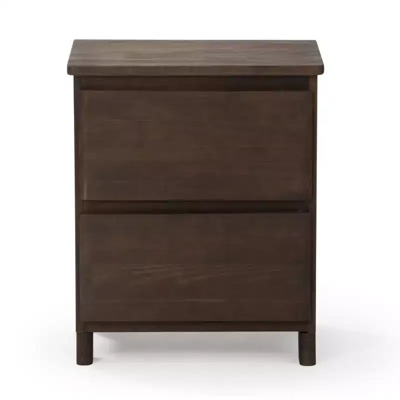 Commode à 2 tiroirs en bois massif, style ferme moderne, avec poteaux et poutres