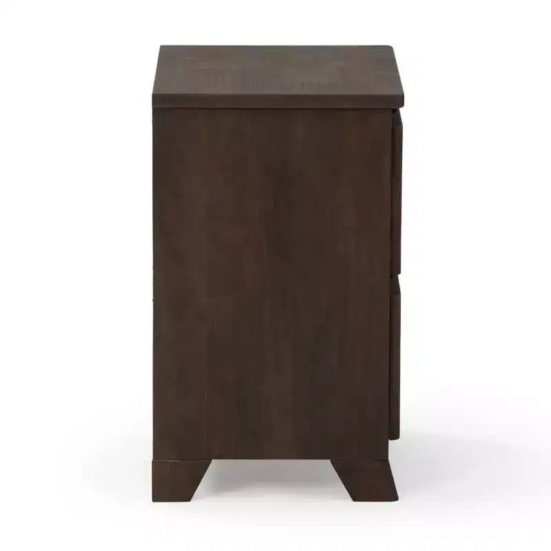 Commode à 2 tiroirs en bois massif, style ferme moderne, avec poteaux et poutres