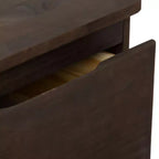 Commode à 2 tiroirs en bois massif, style ferme moderne, avec poteaux et poutres