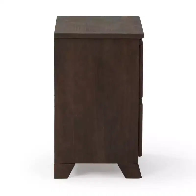 Commode à 2 tiroirs en bois massif, style ferme moderne, avec poteaux et poutres