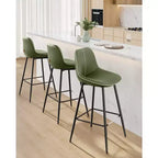 Lot de 2 tabourets de bar, tabourets de bar hauteur comptoir avec dossier, dossier ergonomique, cuir synthétique, pieds en métal