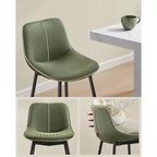 Lot de 2 tabourets de bar, tabourets de bar hauteur comptoir avec dossier, dossier ergonomique, cuir synthétique, pieds en métal