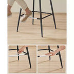 Lot de 2 tabourets de bar, tabourets de bar hauteur comptoir avec dossier, dossier ergonomique, cuir synthétique, pieds en métal