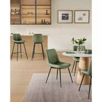 Lot de 2 tabourets de bar, tabourets de bar hauteur comptoir avec dossier, dossier ergonomique, cuir synthétique, pieds en métal