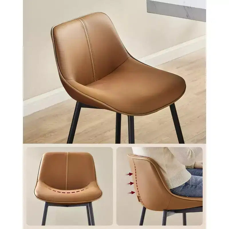 Lot de 2 tabourets de bar, tabourets de bar hauteur comptoir avec dossier, dossier ergonomique, cuir synthétique, pieds en métal