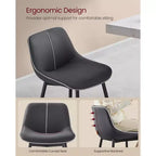 Lot de 2 tabourets de bar, tabourets de bar hauteur comptoir avec dossier, dossier ergonomique, cuir synthétique, pieds en métal