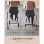 Lot de 2 tabourets de bar, tabourets de bar hauteur comptoir avec dossier, dossier ergonomique, cuir synthétique, pieds en métal