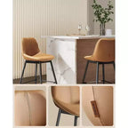 Lot de 2 tabourets de bar, tabourets de bar hauteur comptoir avec dossier, dossier ergonomique, cuir synthétique, pieds en métal