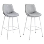 Lot de 2 tabourets de bar, tabourets de bar hauteur comptoir avec dossier, dossier ergonomique, cuir synthétique, pieds en métal