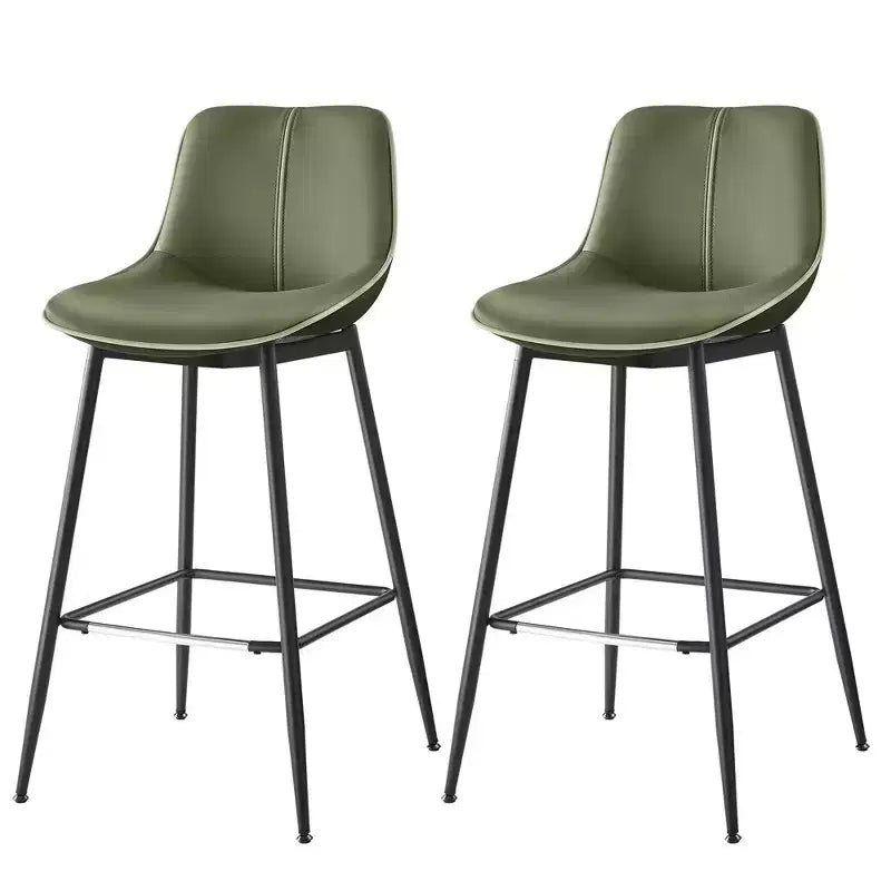 Lot de 2 tabourets de bar, tabourets de bar hauteur comptoir avec dossier, dossier ergonomique, cuir synthétique, pieds en métal