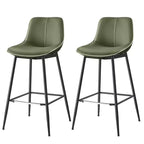 Lot de 2 tabourets de bar, tabourets de bar hauteur comptoir avec dossier, dossier ergonomique, cuir synthétique, pieds en métal