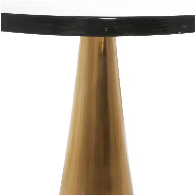 Table d'appoint cône géométrique en aluminium Olivia & May avec plateau en verre texturé 61 cm