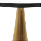 Table d'appoint cône géométrique en aluminium Olivia & May avec plateau en verre texturé 61 cm