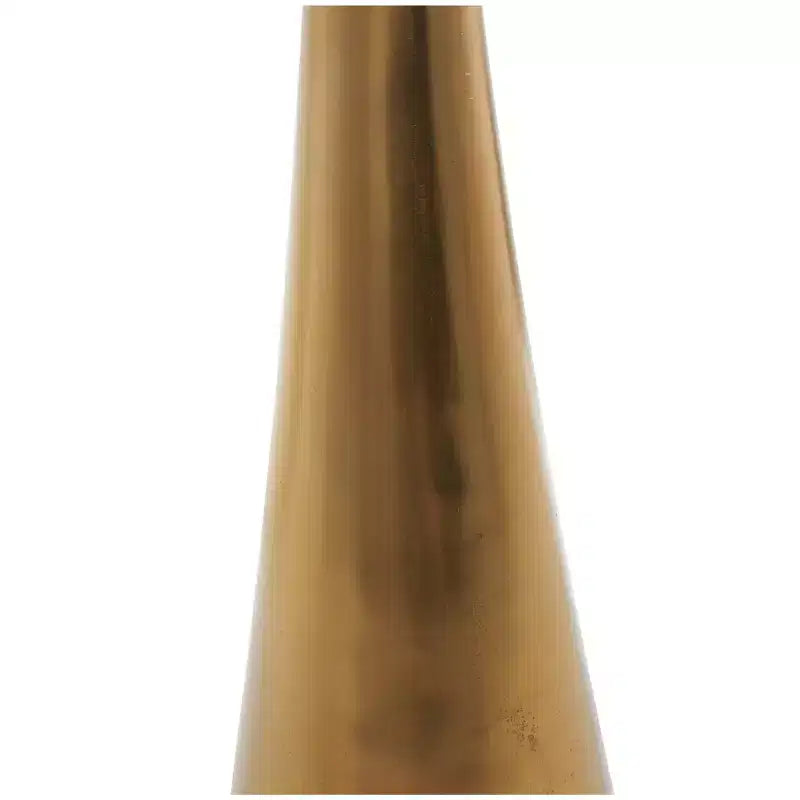 Table d'appoint cône géométrique en aluminium Olivia & May avec plateau en verre texturé 61 cm