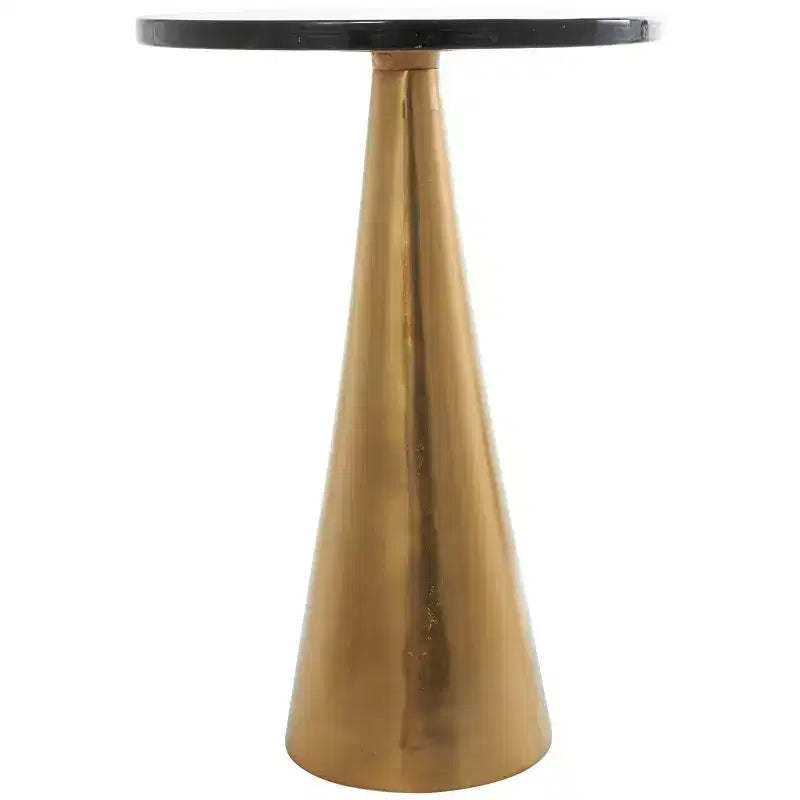 Table d'appoint cône géométrique en aluminium Olivia & May avec plateau en verre texturé 61 cm