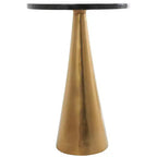 Table d'appoint cône géométrique en aluminium Olivia & May avec plateau en verre texturé 61 cm