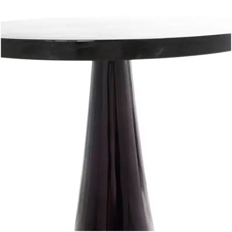 Table d'appoint cône géométrique en aluminium Olivia & May avec plateau en verre texturé 61 cm