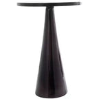 Table d'appoint cône géométrique en aluminium Olivia & May avec plateau en verre texturé 61 cm