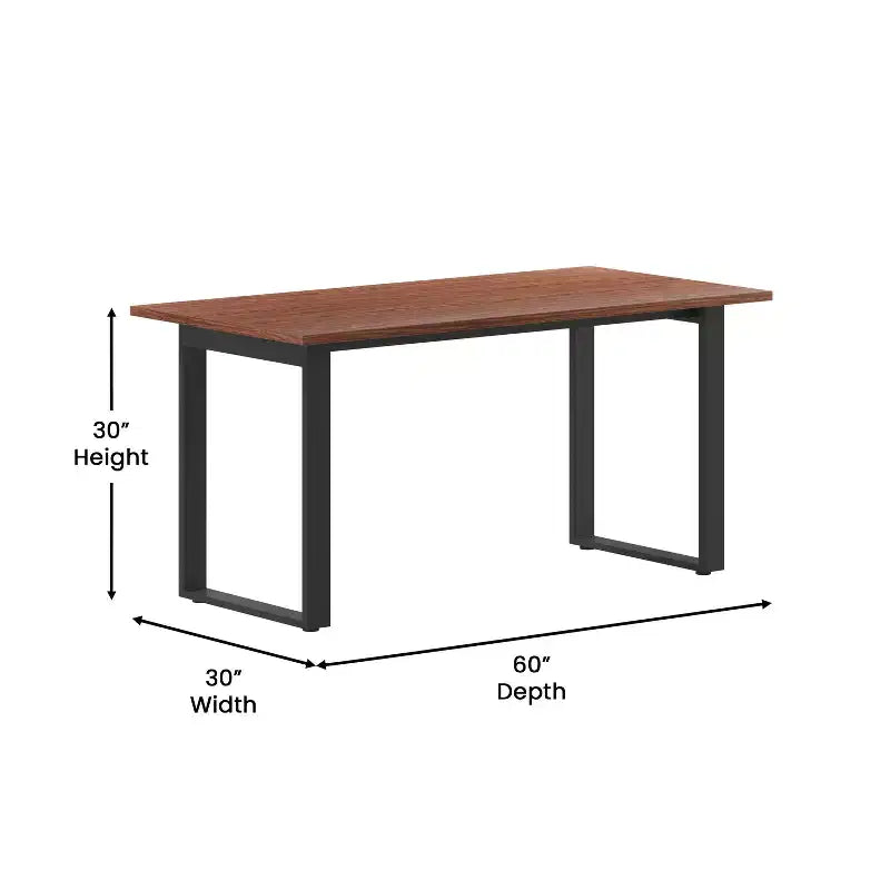 Table à manger ou de jeu Emma et Oliver 60x30 avec plateau en stratifié double face et piètement en acier robuste en forme de U