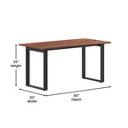 Table à manger ou de jeu Emma et Oliver 60x30 avec plateau en stratifié double face et piètement en acier robuste en forme de U