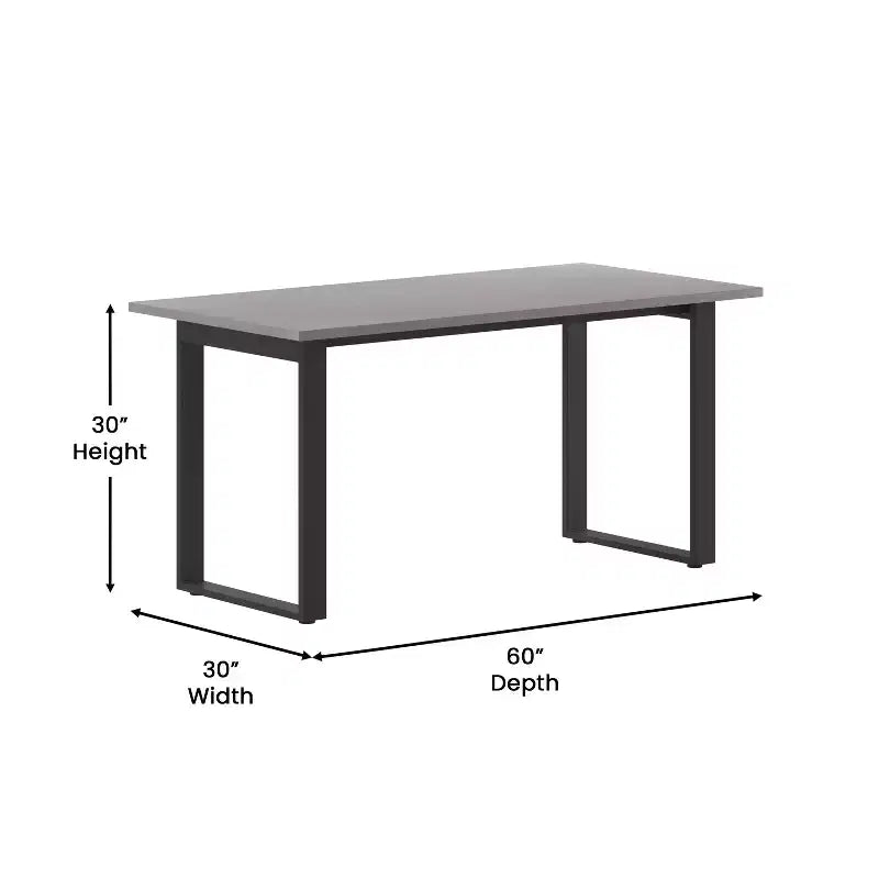 Table à manger ou de jeu Emma et Oliver 60x30 avec plateau en stratifié double face et piètement en acier robuste en forme de U