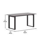Table à manger ou de jeu Emma et Oliver 60x30 avec plateau en stratifié double face et piètement en acier robuste en forme de U