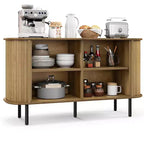 Costway 47 Sideboard Buffet Cabinet with Sliding Tambour Doors Adjustable Shelves Oak