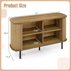Buffet bahut Costway 47 avec portes coulissantes à tambour et étagères réglables en chêne