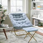 Fauteuil soucoupe pliant et repose-pieds rembourrés surdimensionnés portables Flash Furniture Archer pour dortoir ou chambre à coucher