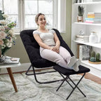 Fauteuil soucoupe pliant et repose-pieds rembourrés surdimensionnés portables Flash Furniture Archer pour dortoir ou chambre à coucher