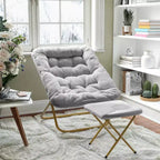 Fauteuil soucoupe pliant et repose-pieds rembourrés surdimensionnés portables Flash Furniture Archer pour dortoir ou chambre à coucher