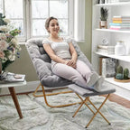 Fauteuil soucoupe pliant et repose-pieds rembourrés surdimensionnés portables Flash Furniture Archer pour dortoir ou chambre à coucher