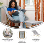 Fauteuil soucoupe pliant et repose-pieds rembourrés surdimensionnés portables Flash Furniture Archer pour dortoir ou chambre à coucher