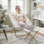 Fauteuil soucoupe pliant et repose-pieds rembourrés surdimensionnés portables Flash Furniture Archer pour dortoir ou chambre à coucher