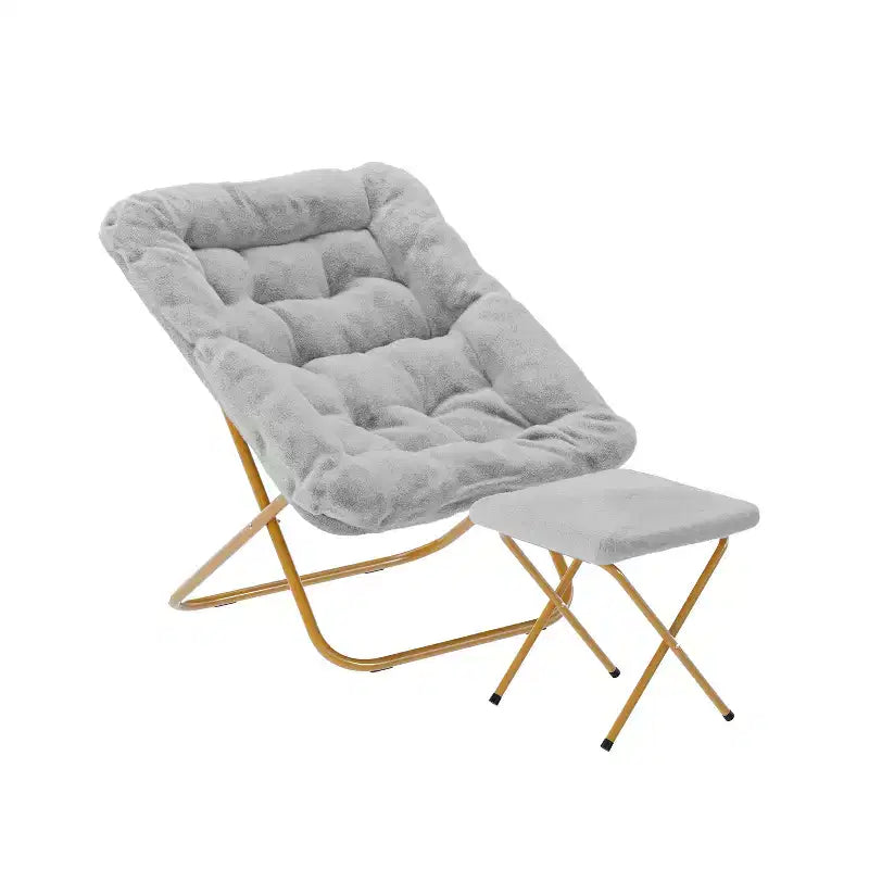 Fauteuil soucoupe pliant et repose-pieds rembourrés surdimensionnés portables Flash Furniture Archer pour dortoir ou chambre à coucher