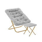 Fauteuil soucoupe pliant et repose-pieds rembourrés surdimensionnés portables Flash Furniture Archer pour dortoir ou chambre à coucher