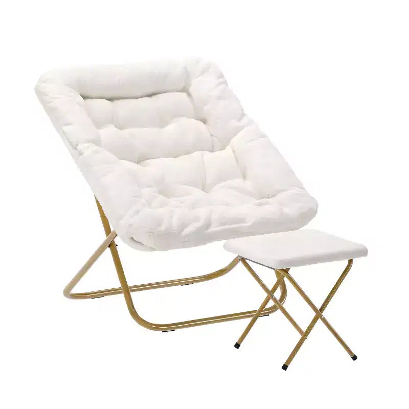 Fauteuil soucoupe pliant et repose-pieds rembourrés surdimensionnés portables Flash Furniture Archer pour dortoir ou chambre à coucher